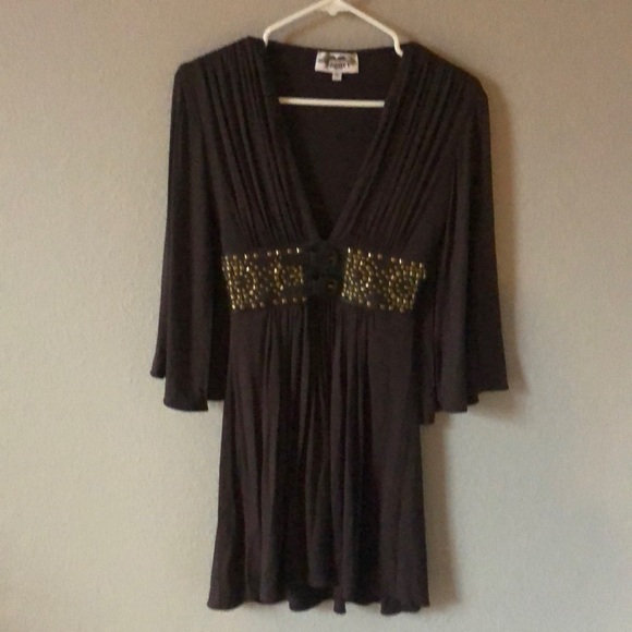 Jagger Brown dress with leather belted waist - Picture 1 of 5